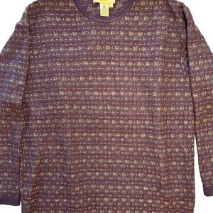 Men's Burgundy Wool Grandpa Crewneck Sweater